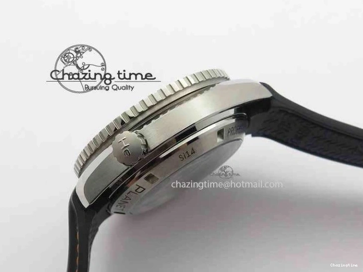 0115 Planet Ocean Master Chrono 45mm SS OM 1:1 Best Edition Black Dial Orange 12 On Rubber Strap A Durable 8169